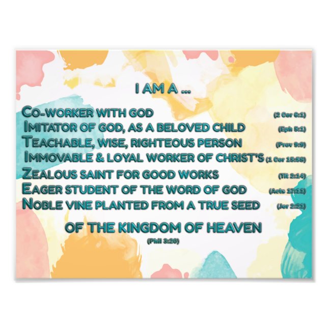 Foto Afirmaciones bíblicas de arcoiris con escritura 2 (Frente)