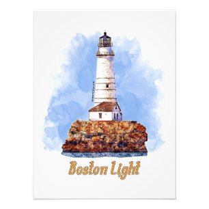 Foto Agua del faro de luz de Boston - Massachusetts