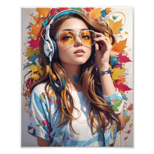 Foto Ai arte artístico de Guay de un chica con pintura