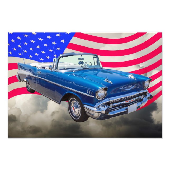Foto Aire de cuero de Chevrolet de 1957 con bandera est (Frente)