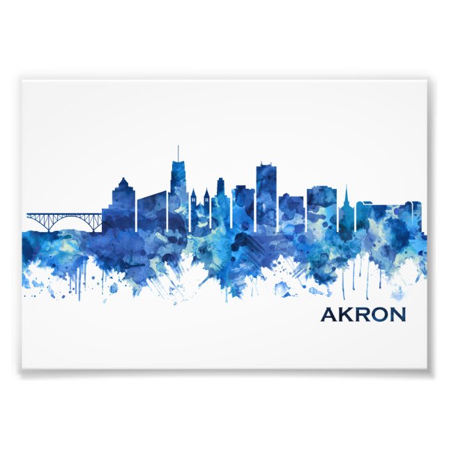 Foto Akron Ohio Skyline Blue (Frente)