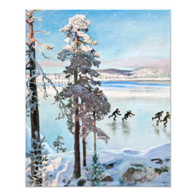 Foto Akseli Gallen-Kallela - Patinadores cerca de la co (Frente)