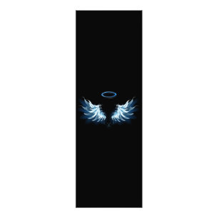 Foto Alas del Ángel Azul brillante sobre fondo negro