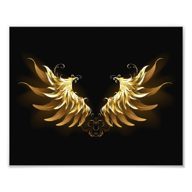 Foto Alas del Ángel de Oro sobre fondo negro (Frente)