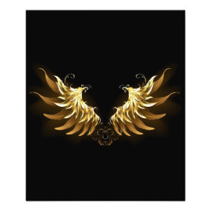Foto Alas del Ángel de Oro sobre fondo negro