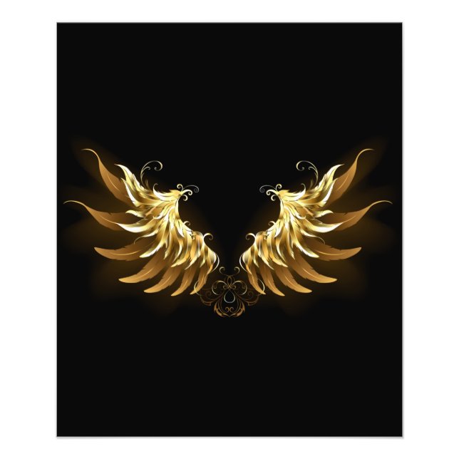 Foto Alas del Ángel de Oro sobre fondo negro (Frente)