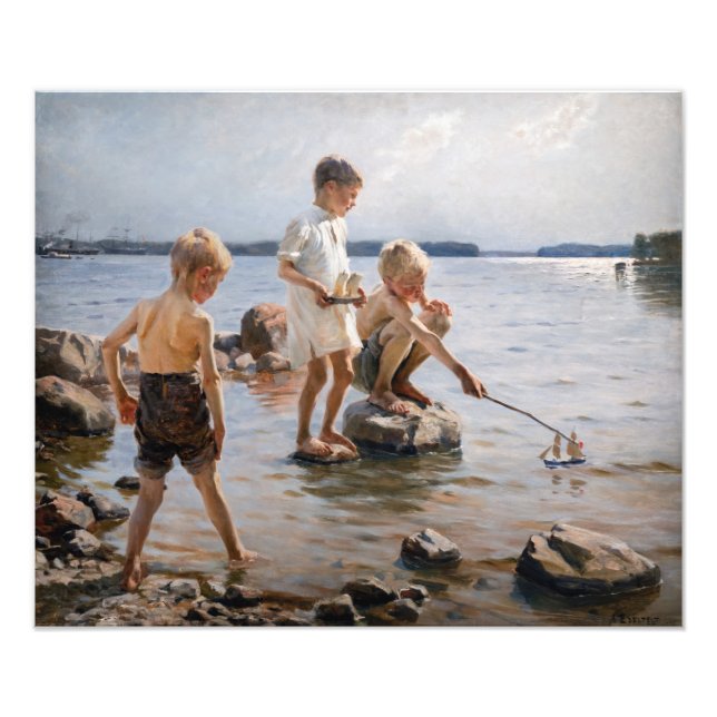 Foto Albert Edelfelt - Niños jugando en la costa (Frente)