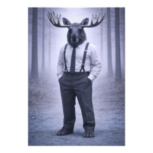 Foto Alce con tirantes clásicos – Retrato del bosque si