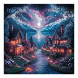 Foto Aldea nocturna encantada - Navidades murales de ar