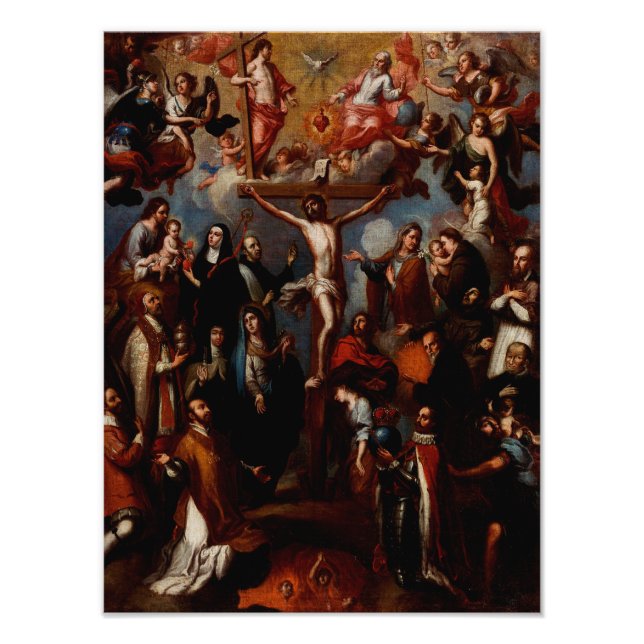 Foto Alegoría de la crucifixión con santos jesuitas (Frente)