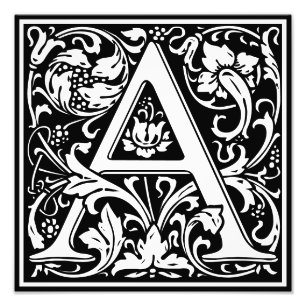 Foto Alfabeto floral Letra monograma a imagen impresa