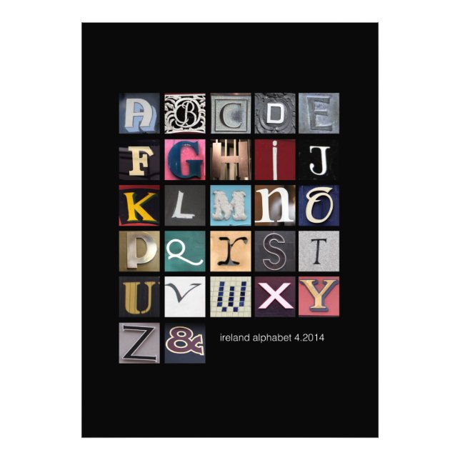 Foto alfabeto irlandés (Frente)