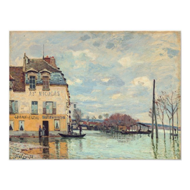 Foto Alfred Sisley - Inundación en Port-Marly 1872 (Frente)