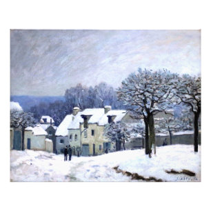 Foto Alfred Sisley Place du Chenil en Marly, nieve