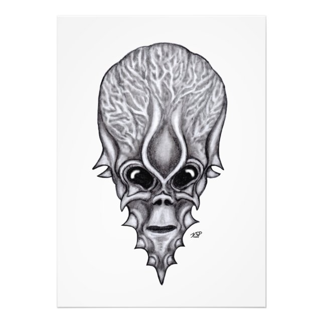 Foto Alien Face , reconstrucción facial de cráneo afric (Frente)