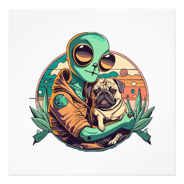 Foto Alienígena y Pug (Frente)