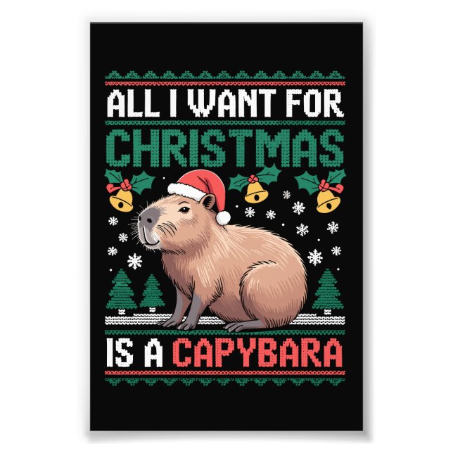 Foto All I Want For Christmas Is A Capybara Animal Gift (Frente)
