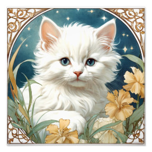Foto Alphonse Mucha Art Nouveau Kitten