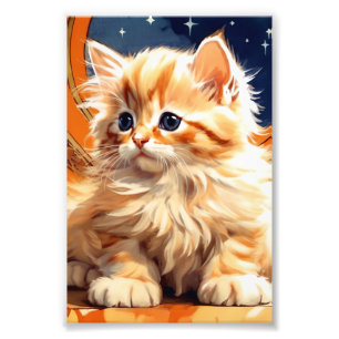 Foto Alphonse Mucha Art Nouveau Naranja Cat