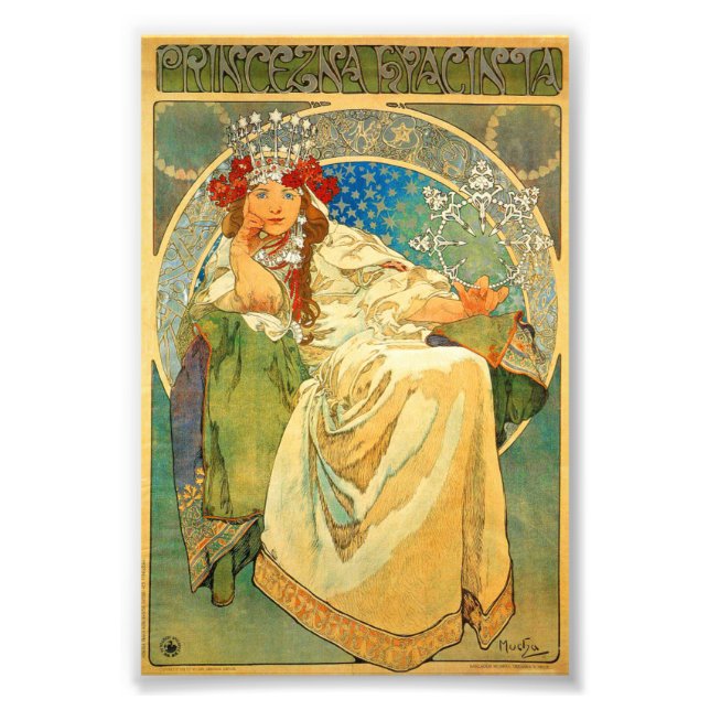 Foto Alphonse Mucha Art Nouveau Princess Hyacinth (Frente)