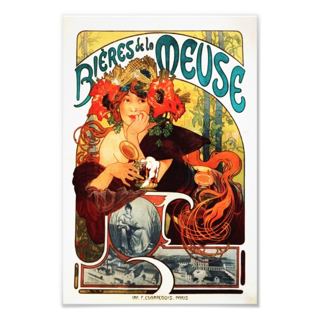 Foto Alphonse Mucha Cerveza de la impresión de musa (Frente)