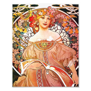 Foto Alphonse Mucha Daydream Floral Vintage Art Nouveau