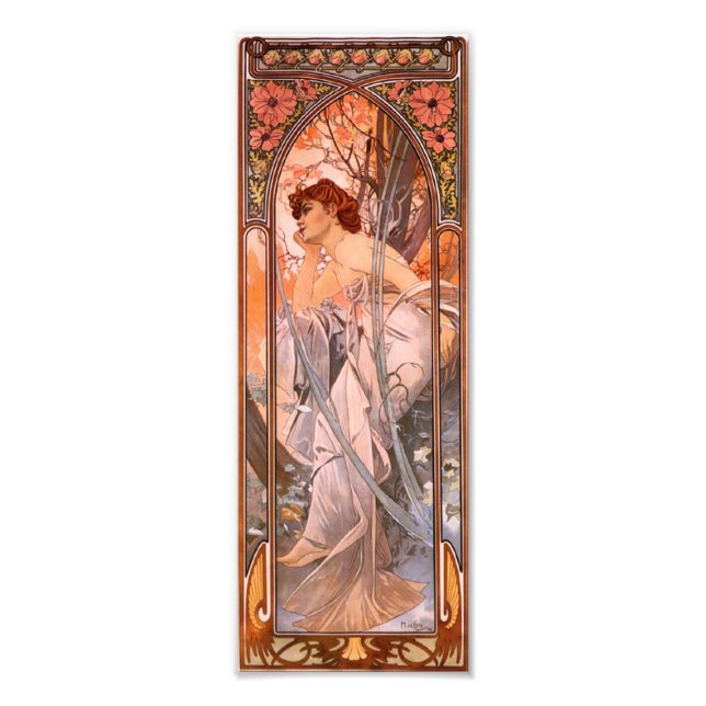 Foto Alphonse Mucha Evening Reverige Print (Frente)