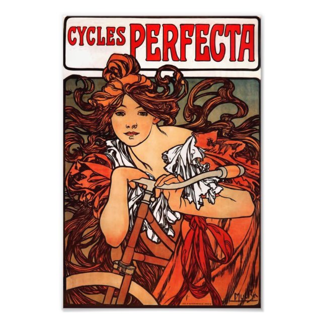 Foto Alphonse Mucha Impresión de bicicleta de época (Frente)