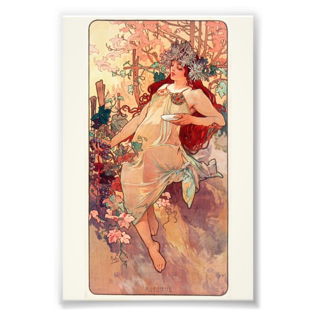 Foto Alphonse Mucha, Las Estaciones, Otoño (1896)  (Frente)