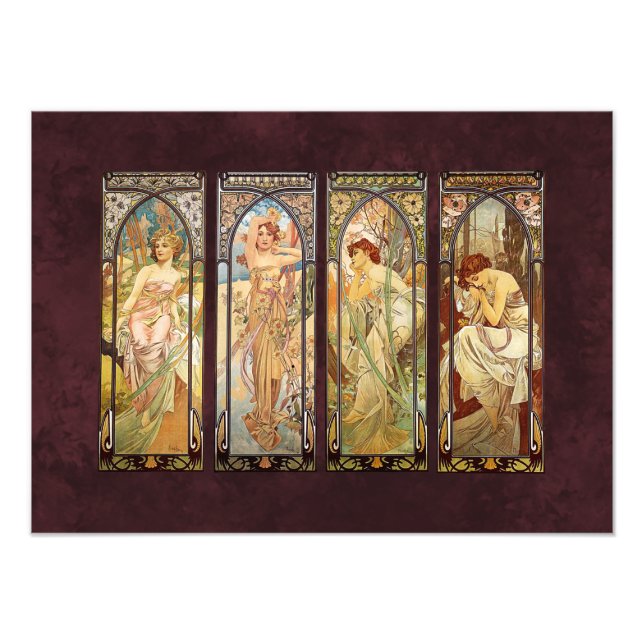 Foto Alphonse Mucha, los tiempos del día (Frente)