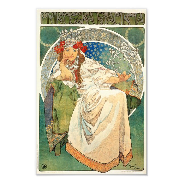 Foto Alphonse Mucha Princess Hyacinth Print (Frente)