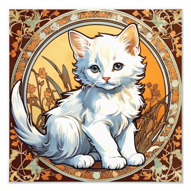 Foto Alphonse Mucha Style Cat (Frente)