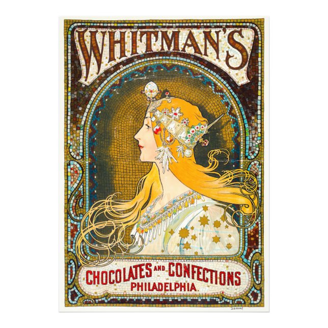 Foto Alphonse Mucha vincula el anuncio de Whitman (Frente)