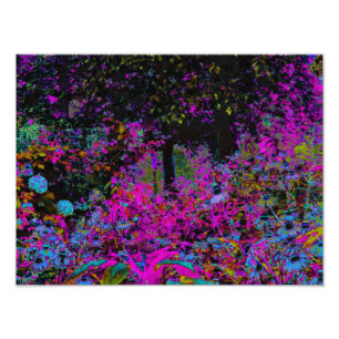 Foto Amanecer de jardín psicodélico rosa caliente y neg