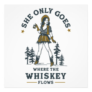 Foto Amante de Whisky Divertida Vaquera Occidental Vint
