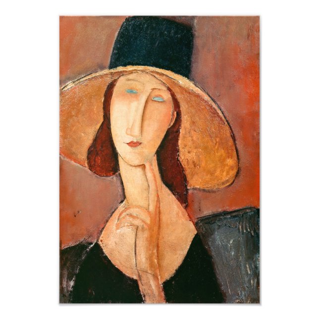 Foto Amedeo Modigliani - Jeanne Hebuterne en gran Gorra (Frente)