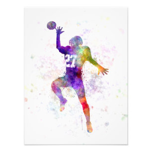 Foto american football player man catching receiving