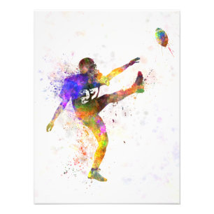 Foto american football player man kicker kicking