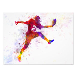 Foto american football player man scoring touchdown