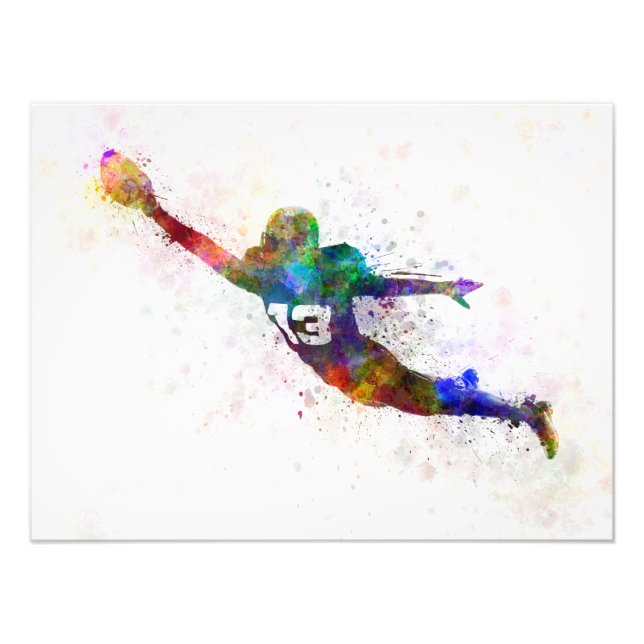 Foto american football player scoring touchdown (Frente)