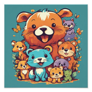 Foto Amigos Animales Juguetones – Camiseta Infantil de 