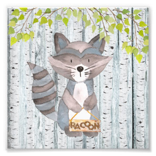 Foto Amigos de Racoon Woodland - ilustracion acuarela