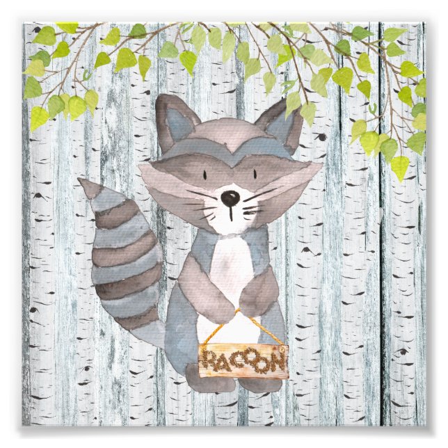 Foto Amigos de Racoon Woodland - ilustracion acuarela (Frente)