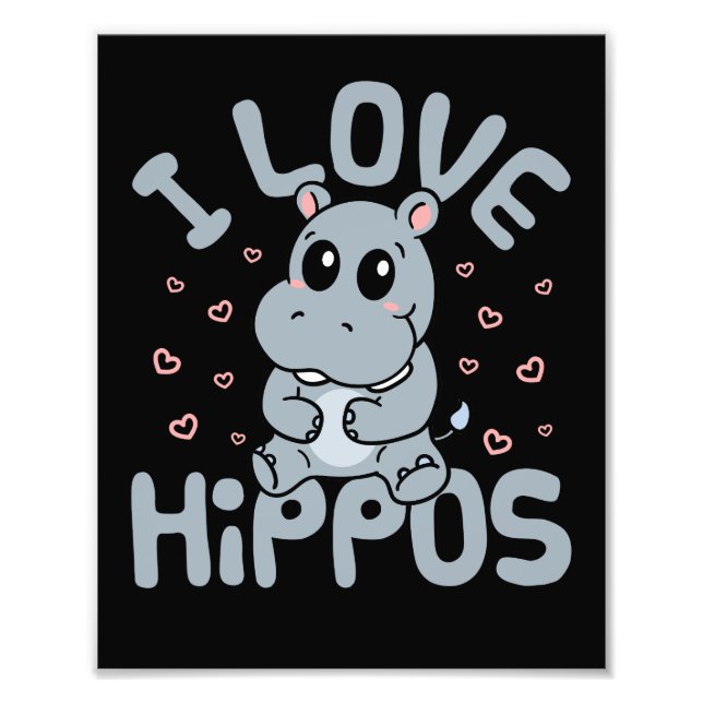 Foto Amo a Hippos Cute Hippopótamo Lover (Frente)