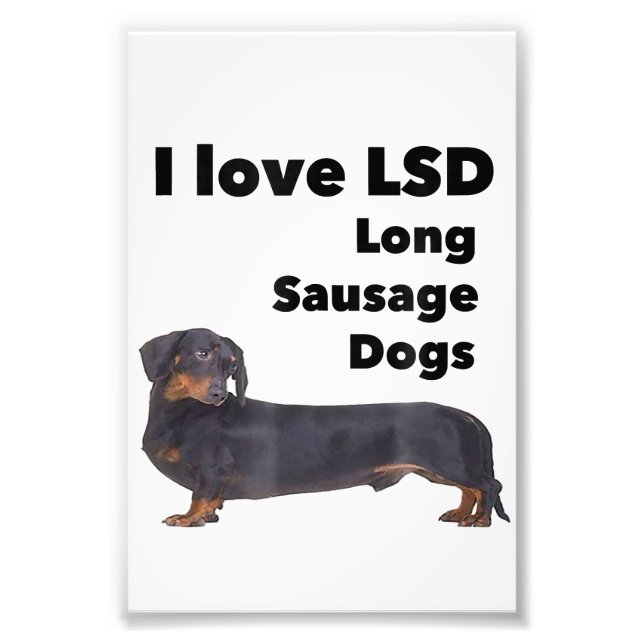 Foto Amo a los perros de larga salchicha Funny Wiener D (Frente)