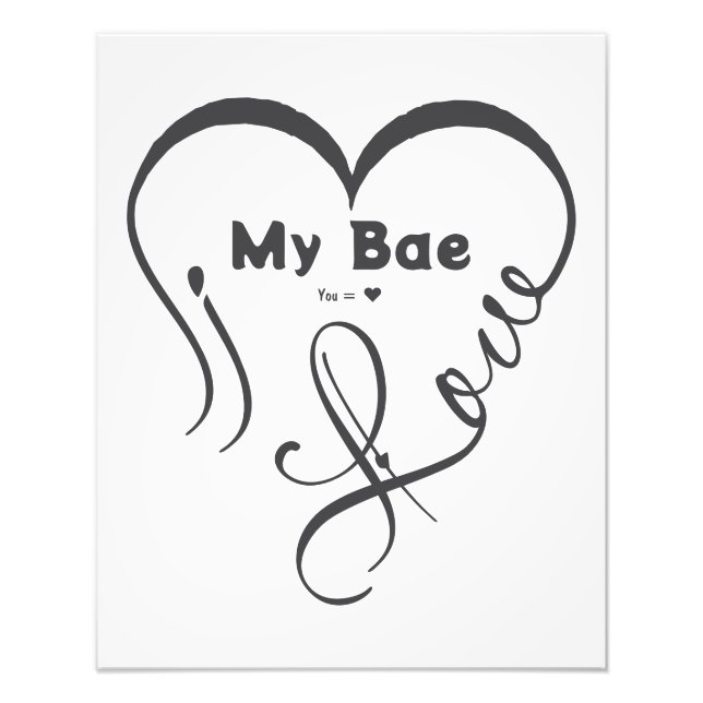 Foto Amo a mi Bae • Tú = ♥ (Frente)