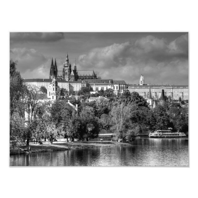 Foto Amo Praga, en blanco y negro (Frente)
