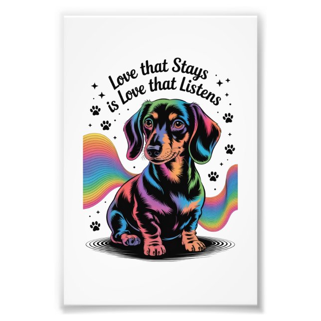 Foto Amor de Dachshund que permanece es amor que escuch (Frente)