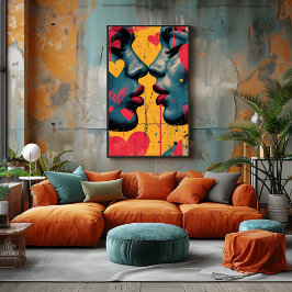 Foto Amor Pop Art: Rostros Enamorados