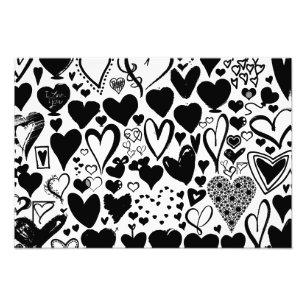 Foto Amor, romance, corazones - Blanco negro